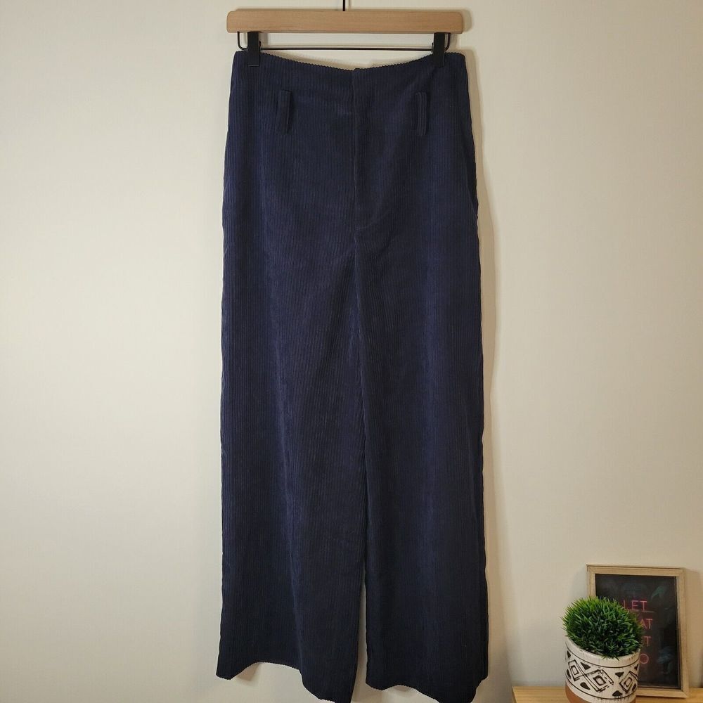 1.STATE Women's Corduroy Wide Leg High Waist Pockets Pants Size 6